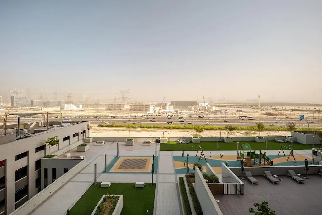 迪拜Modern Sobha Building Partial Burj Khalifa View公寓 迪拜