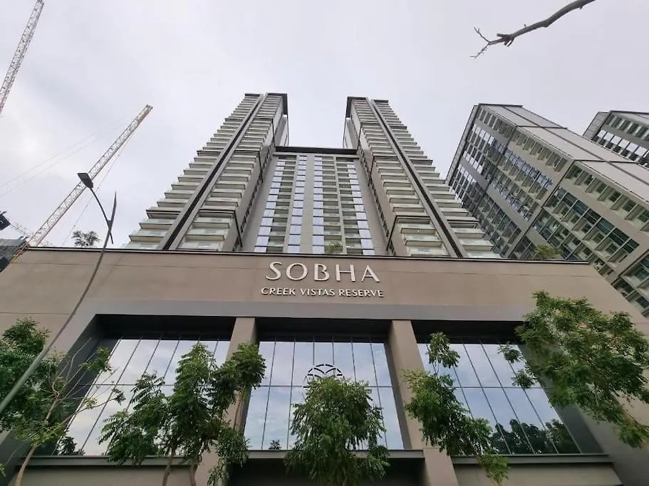Modern Sobha Building Partial Burj Khalifa View Apartment Dubai United Arab Emirates